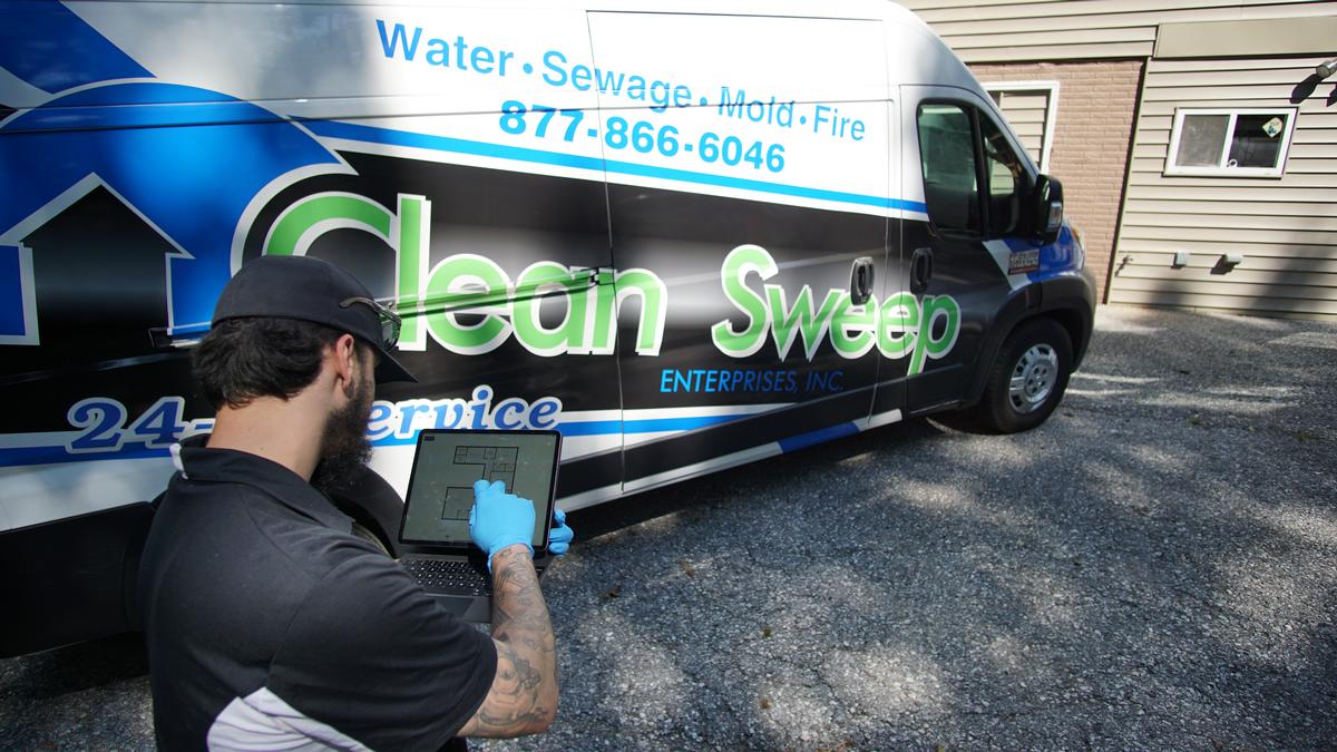 Clean Sweep crew on site
