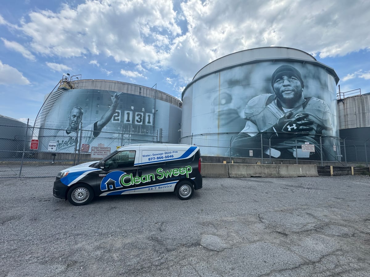 Clean Sweep Enterprises service van in Baltimore, Maryland